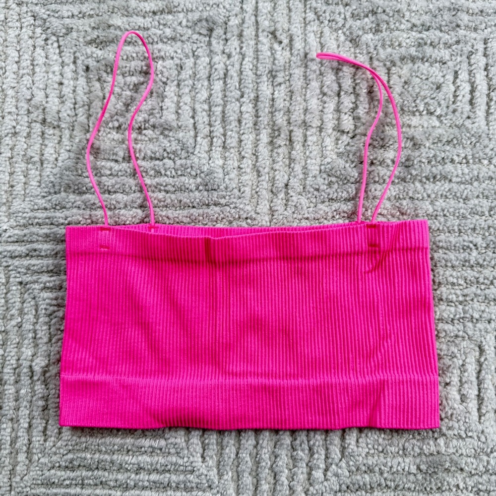 Sunday Best Ribbed Cami Top Womens XS/S Pink Neon Y2K Barbiecore Festival Boho